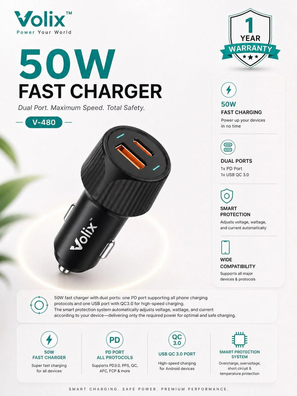 Volix V-480 Car Charging Adapter - Volix