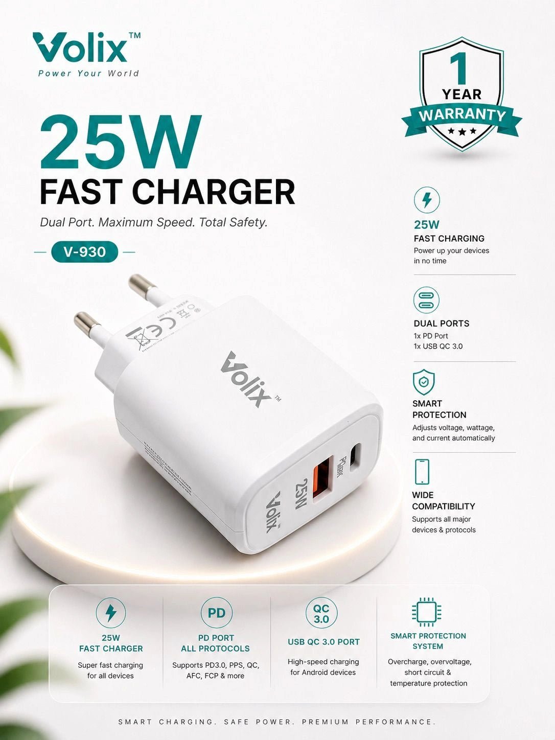 Volix V-930 Fast Charging Adapter - Volix